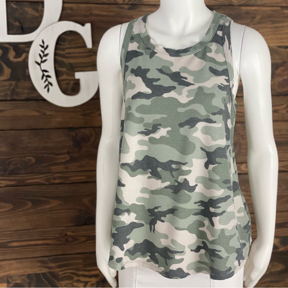 Entro | Waffle Knit a Racerback Camo Camouflage‎ Tank Top